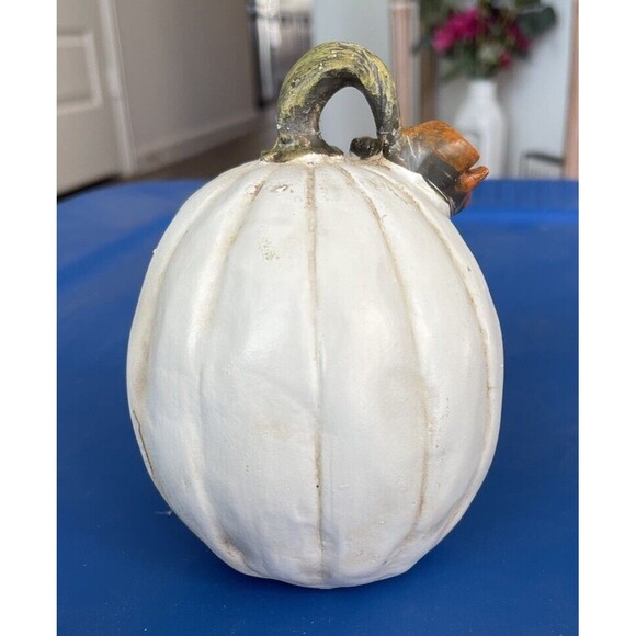 halloween anthropomorphic jack o latern pumpkin white wash EUC unique - Picture 4 of 6